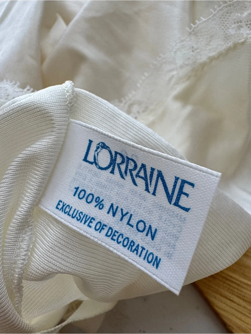 Vintage Lorrain 36 Satin Lace Cami Butterfly Made USA Nylon Lingerie Slip Top